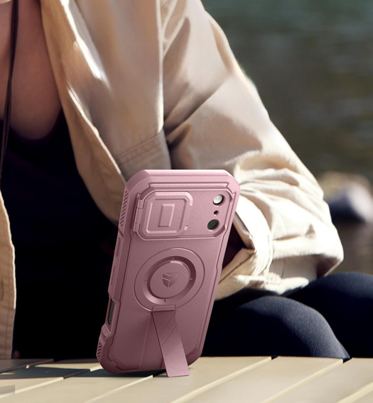 Etui Dexnor pancerne z podstawką i przesłoną aparatu, do MagSafe do iPhone 17 Pro