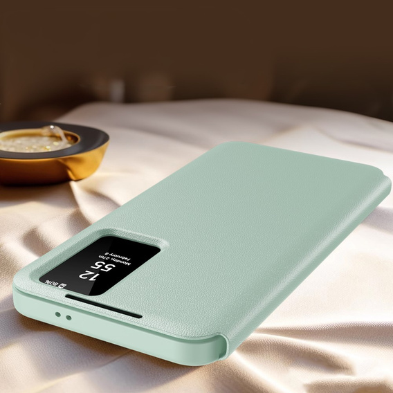 Etui z klapką do Samsung Galaxy S25+ Plus, Smart View Wallet, zielone