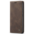 Etui CASEME do Xiaomi 12T / 12T Pro, Leather Wallet Case, brązowe
