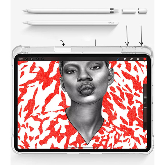 Etui do iPad 11" 2025 A16 (11 gen.) / iPad 10.9" 2022 (10 gen.), Pencil Hybrid, z miejscem na rysik, Różowe