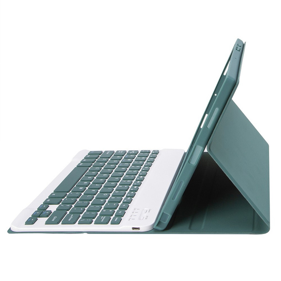 Etui z klawiaturą do Samsung Galaxy Tab S9, Leather Pen Slot, ciemnozielone
