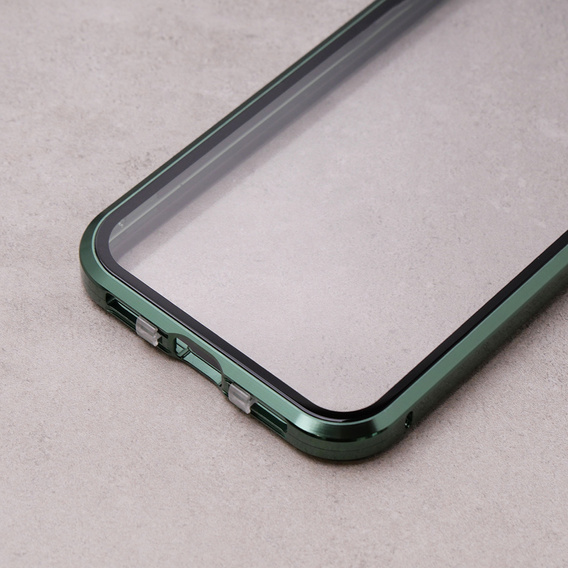 Etui do iPhone 11, Magnetic Dual Glass, zielone