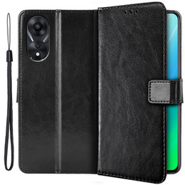 Etui z klapką do Oppo A78 5G, Crazy Horse Wallet, czarne