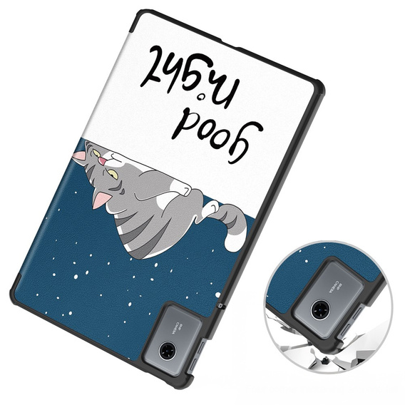 Etui do Lenovo Idea Tab 11" 2025 TB336FU TB336ZU, z funkcją podstawki, Smartcase, Śpiący kot