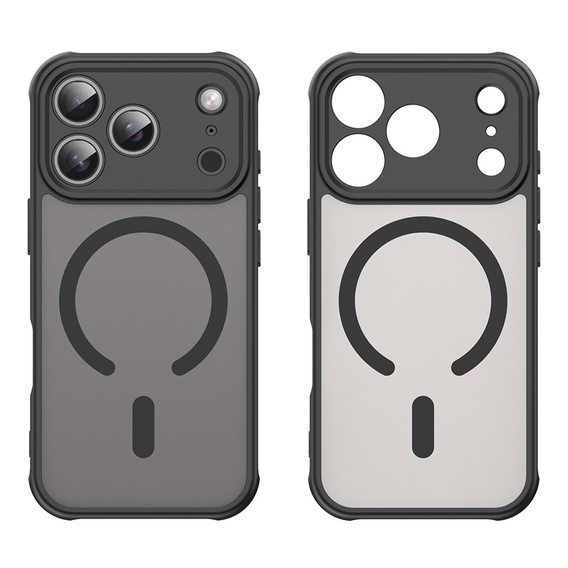 Etui matowe do iPhone 17 Pro, do MagSafe, z ochroną aparatów, czarne