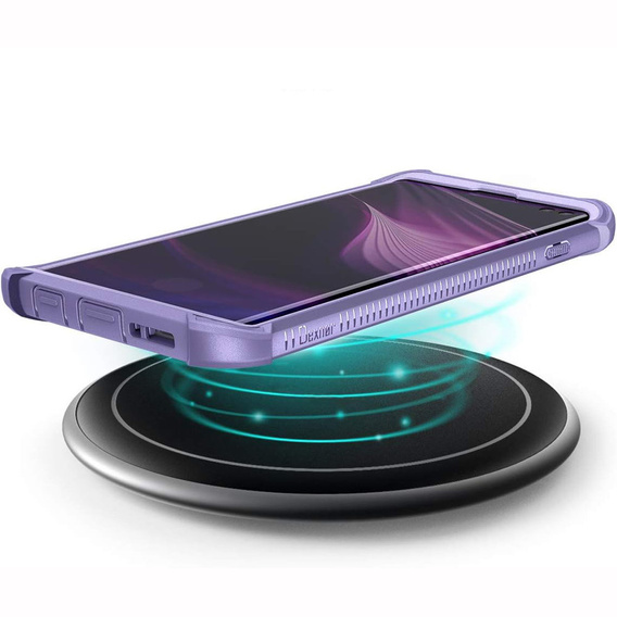 Etui do Samsung Galaxy S10 Plus, Dexnor Full Body Rugged, przezroczyste / fioletowe