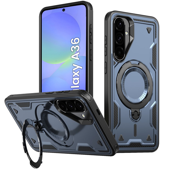 Etui do Samsung Galaxy A36 5G, Military MagSafe, niebieskie
