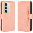 Etui z klapką do Xiaomi Redmi 15 5G / 4G, Card Slot, portfelowe, różowe