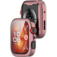 2w1 Etui silikonowe z osłoną ekranu do Huawei Watch Fit 4 – lekka ochrona wyświetlacza i boków - różowe