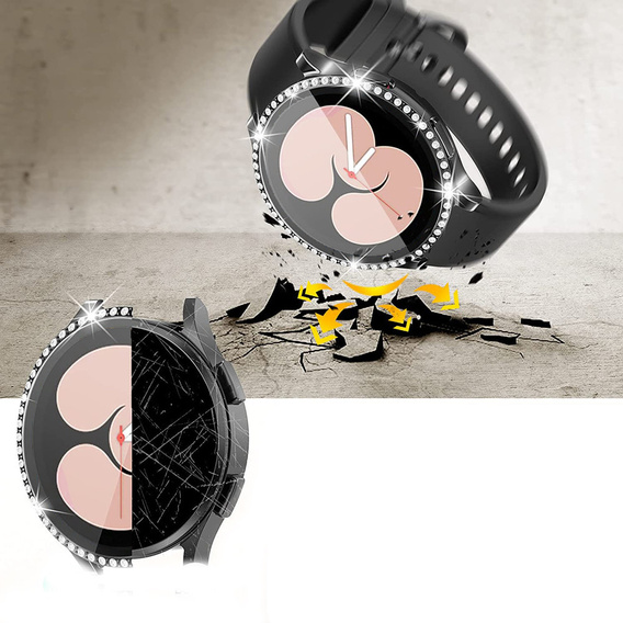2w1 Etui + Szkło Hartowane do Samsung Galaxy Watch 6 40mm, Czarne