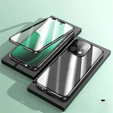 Etui do Oppo Reno 14, Magnetic Dual Glass, przezroczyste z czarnymi bokami