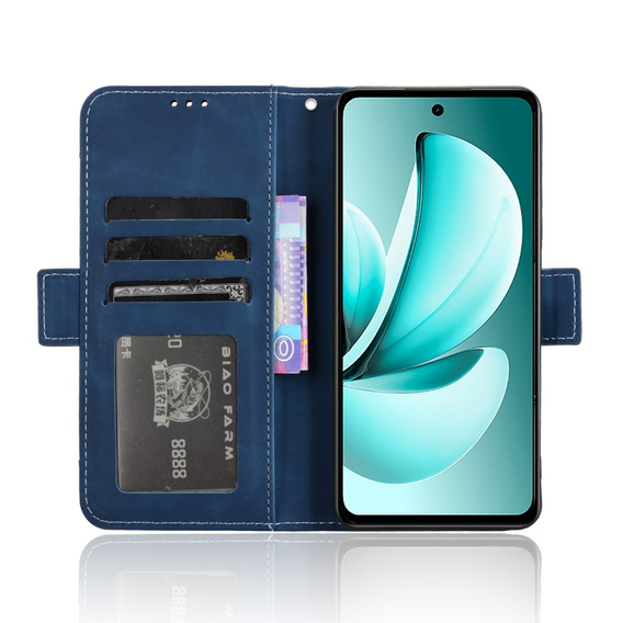 Etui z klapką Card Slot do Realme C71 – eleganckie i funkcjonalne, granatowe