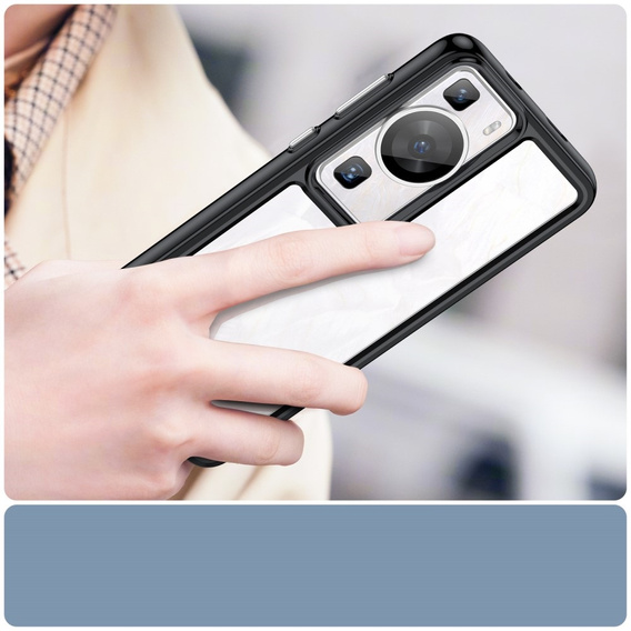 Etui do Huawei P60 / P60 Pro, Fusion Hybrid, przezroczyste / czarne