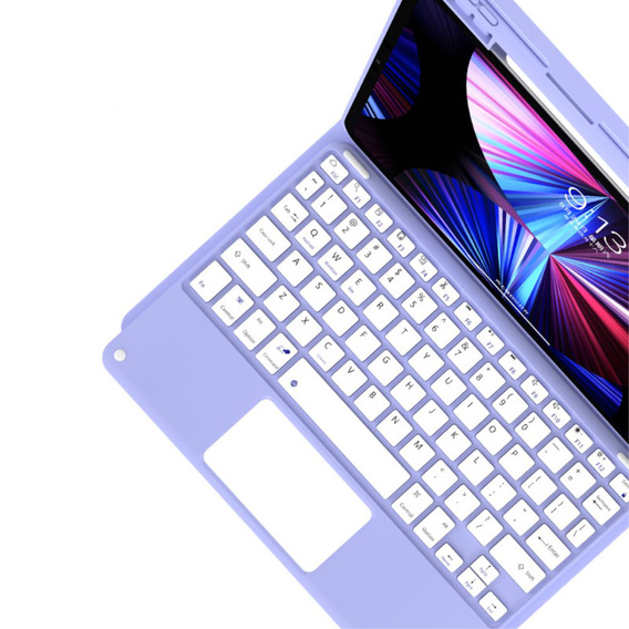 Etui z klawiaturą do iPad Air 10.9" 2022/2020 (5/4 gen.), Touchpad, fioletowe