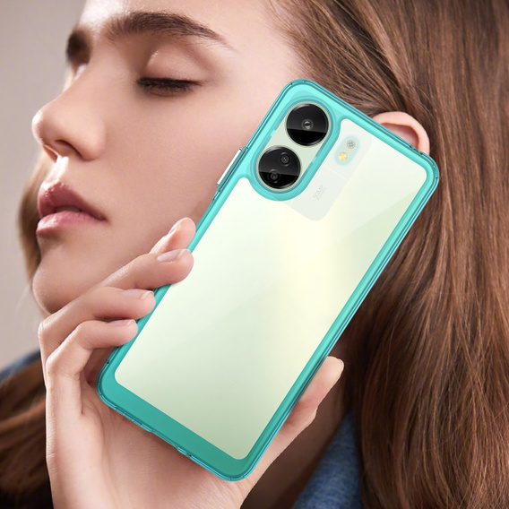 Etui do Xiaomi Redmi 13C / Poco C65, Fusion Hybrid, przezroczyste / niebieskie