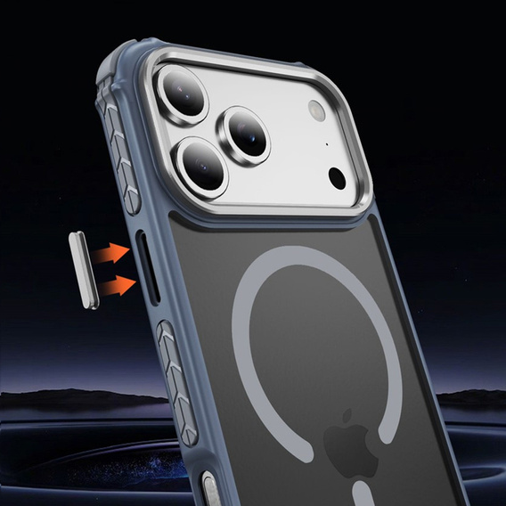 Etui Matt Case do iPhone 17 Pro Max, pancerne, do MagSafe, przydymione z szarymi bokami