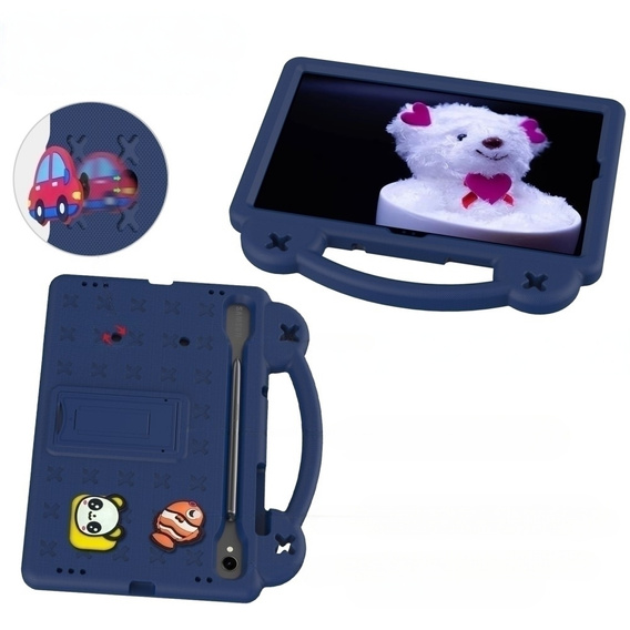 Etui do Samsung Galaxy Tab S7/S8/S9, Cute Patterns, z podstawką, Granatowe