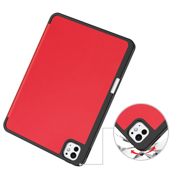 Etui do iPad Pro 11" 2024 (5 gen.), Smartcase z miejscem na rysik, czerwone
