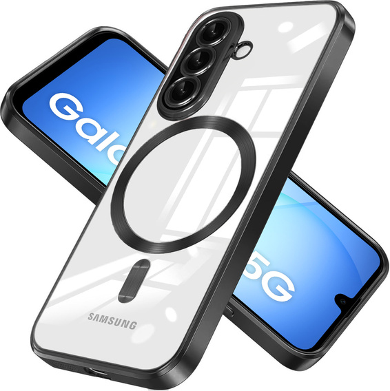 Etui do Samsung Galaxy A17 5G, Electro MagSafe, przezroczyste z czarnymi bokami