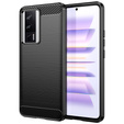 Zestaw Etui do Poco F5 Pro 5G, karbon, silikonowe ochronne, czarne + Szkło