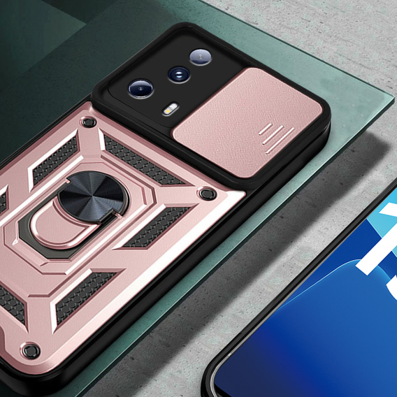 Etui pancerne do Xiaomi 13 Lite, CamShield Slide, różowe rose gold