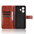 Etui z klapką do Oppo A40 / Oppo A40m, Crazy Horse Wallet, brązowe
