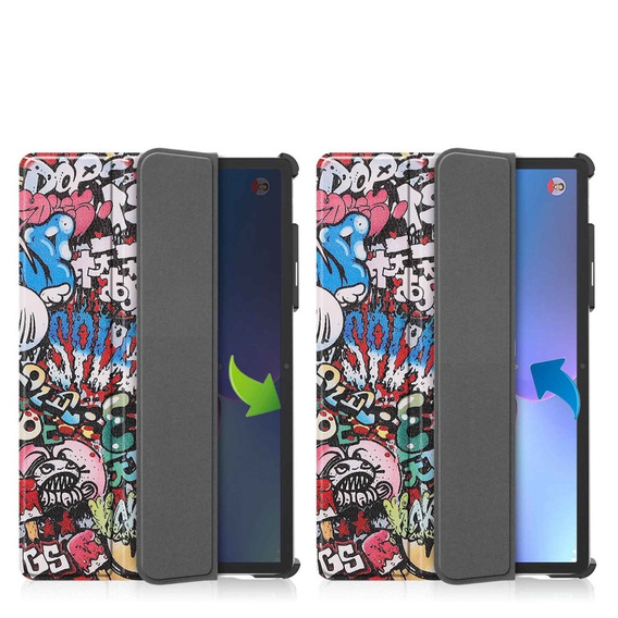 Etui do Lenovo Tab P11 Pro Gen 2 TB132FU TB132XU 11.2", Trójdzielne z miejscem na rysik, Graffiti