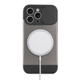 Etui do iPhone 15 Pro Max, ERBORD MagProtect Cam Slider do MagSafe, tytanowe szare + Szkło hartowane