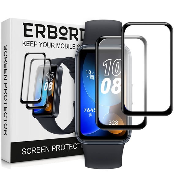 2x Szkło Hybrydowe ERBORD do Huawei Band 8 / Huawei Band 9 / Huawei Band 10