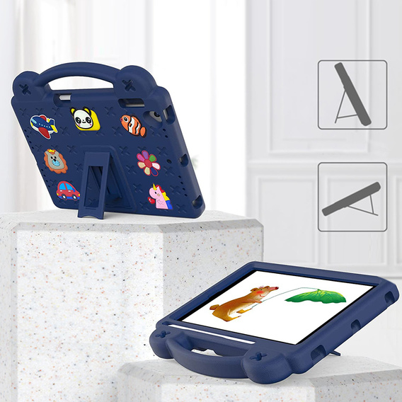 Etui do iPad 9.7" 2018/2017 (6/5 gen.) / Pro 9.7" 2016, Cute Patterns, z podstawką, Granatowe