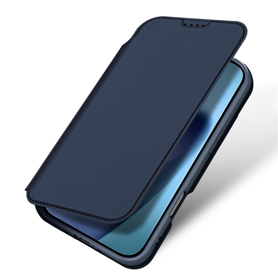 Etui Dux Ducis do iPhone 17 Air, Skin Pro, z klapką, z miejscem na kartę, granatowe