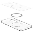 Etui z MagSafe Spigen do Samsung Galaxy S25+ Plus, Ultra Hybrid, przezroczyste / białe + Szkło Hartowane 9H
