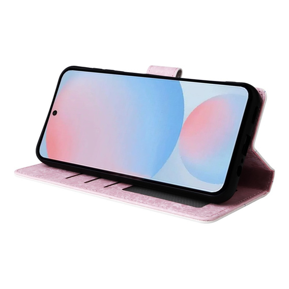 Etui z klapką do Galaxy A56 – motyw różany, ochrona RFID, kieszenie na karty, zdjęcie i banknoty