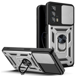 Etui pancerne do Motorola Edge 20 Pro, CamShield Slide, srebrne