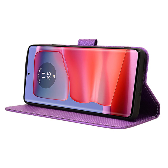 Etui z klapką do Motorola Edge 50 Pro, Wallet Smart Magnet, fioletowe