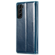 Etui z klapką do Samsung Galaxy S23, ERBORD Waxy Wallet, niebieskie