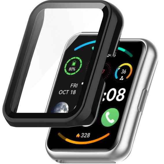 2w1 Etui + Szkło Hartowane do Huawei Watch Fit / Fit SE, czarne