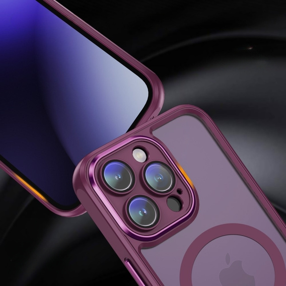 Etui do iPhone 14 Pro Max, ERBORD Impact Guard, do MagSafe, bordowe