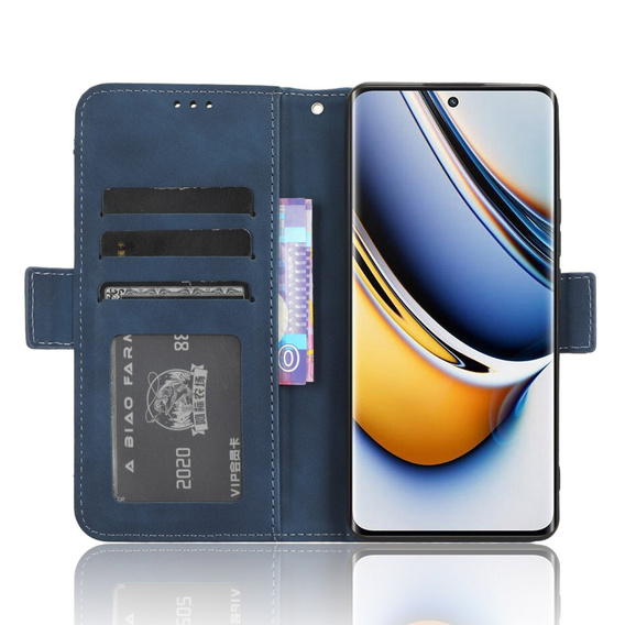 Etui z klapką do Realme 11 Pro 5G / Pro+ 5G, Card Slot, granatowe