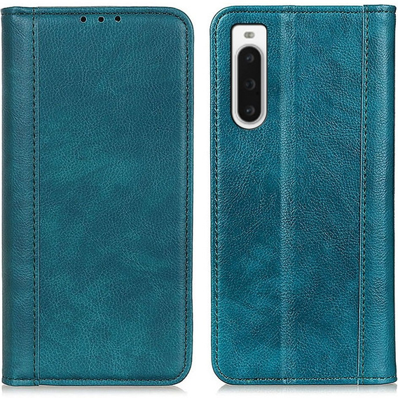 Etui do Sony Xperia 10 V, Wallet Litchi Leather, zielone