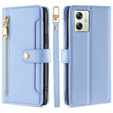Etui z klapką do Motorola Moto G54 5G, Wallet Zipper Pocket, niebieskie