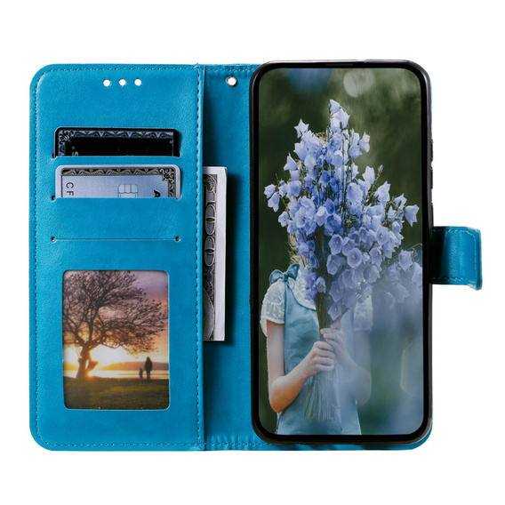 Etui z klapką do Motorola Moto G73 5G, Mandala, niebieskie
