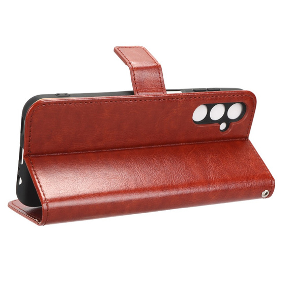 Etui z klapką do Samsung Galaxy M34, Crazy Horse Wallet, brązowe