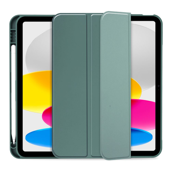 Etui do iPad 11" 2025 A16 (11 gen.) / iPad 10.9" 2022 (10 gen.), Smart Pencil, z miejscem na rysik, zielone