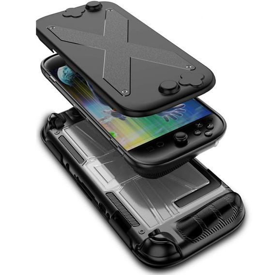 Czarne etui ochronne do Nintendo Switch 2 – PC + TPU