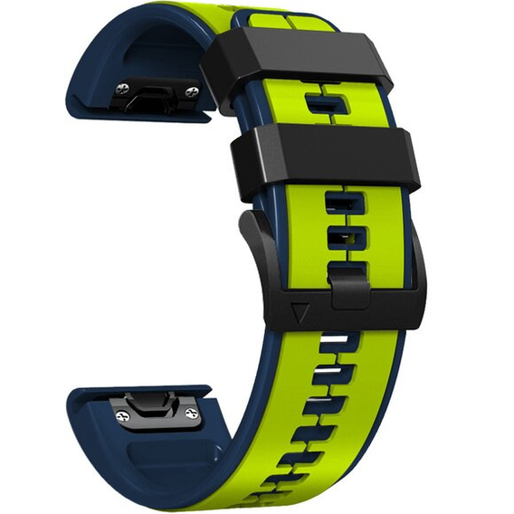 Pasek Silikonowy do Garmin Fenix 26mm, Lime / Blue