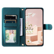 Etui z klapką do Samsung Galaxy S20 FE, Rhombus Crossbody Leather, ciemnozielone