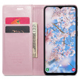Etui z klapką CASEME do Samsung Galaxy A14 5G, Waxy Textured, różowe