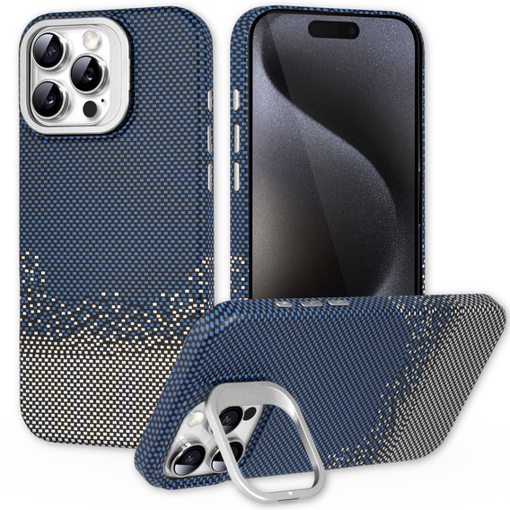 Etui do iPhone 15 Pro, Frame Kickstand, do MagSafe, Sand Blue