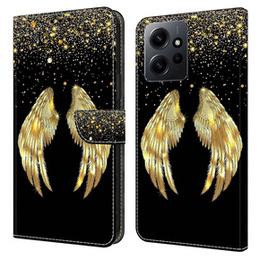 Etui z klapką do Xiaomi Redmi Note 12 4G, Wallet, Wings złote